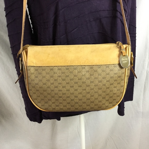 ❤️SOLD❤️GUCCI Vtg GG Monogram Tan/Cream CrossBody - Picture 3 of 8